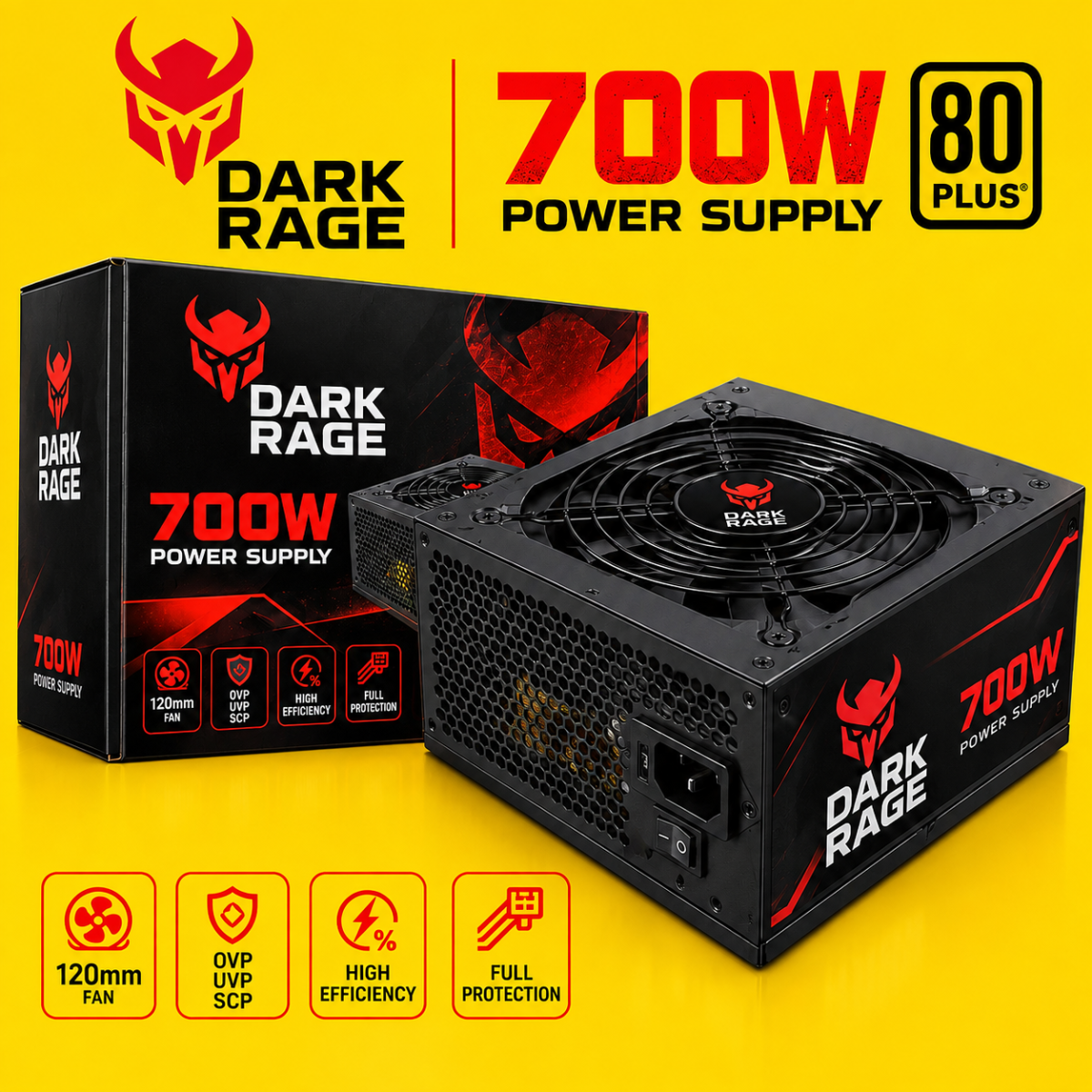 Dark rage 700w 80plus powersubbly siyah KUTUSUZ