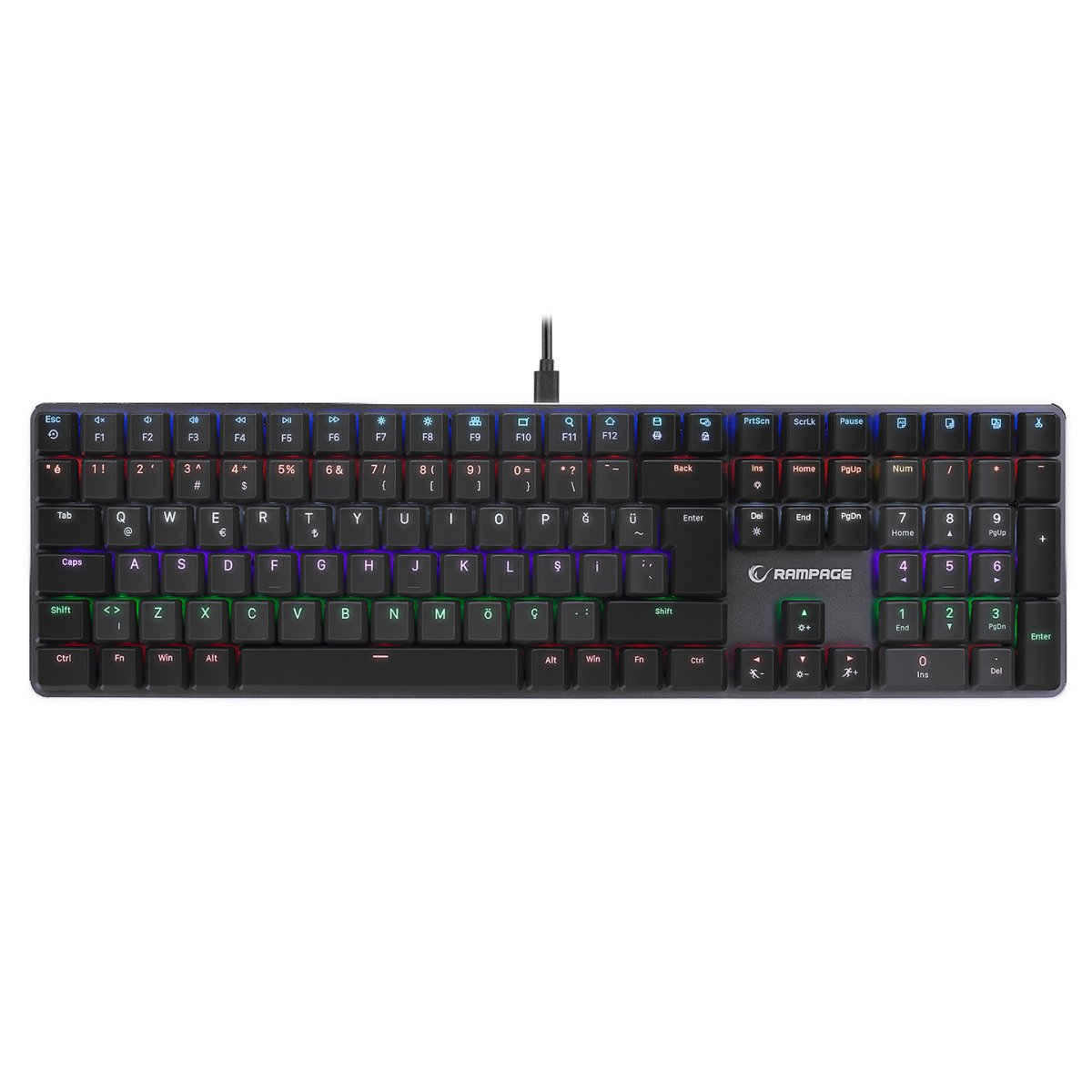 Rampage Tam Boy Daktilo Tipi Red Switch Gaming Oyuncu Klavyesi