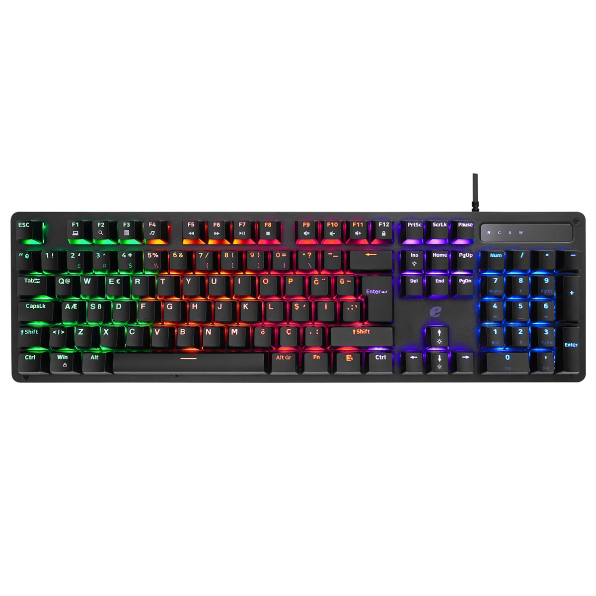 Emachines EAK104 Siyah USB Rgb Backlight Red Swıtch Mekanik Q 104 Tuşlu Gaming Klavye