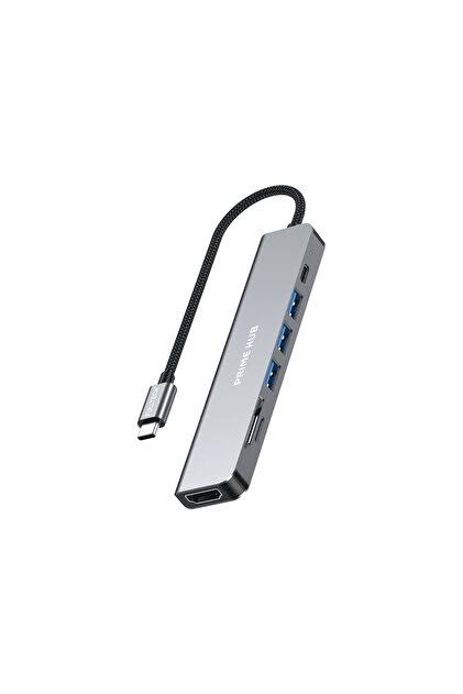 7'si 1 Arada USB C Hub Çoklayıcı Adaptör HDMI, USB 3.0, PD Şarj Girişi ve Kart Okuyucu Özellikli Tak-Çalıştır Hub