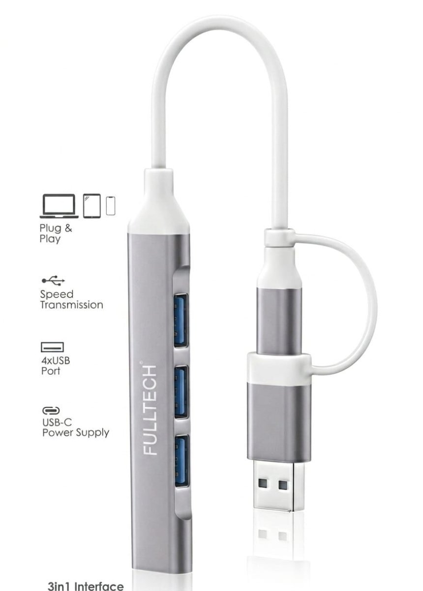 FH-6 Type-C to USB 3.0 4 Portlu Metal Usb Çoğaltıcı