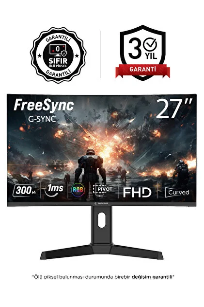 Drop DR27C300F 27 300Hz 1ms Fast VA FHD RGB Pivot R1500 Curved Oyuncu Monitörü