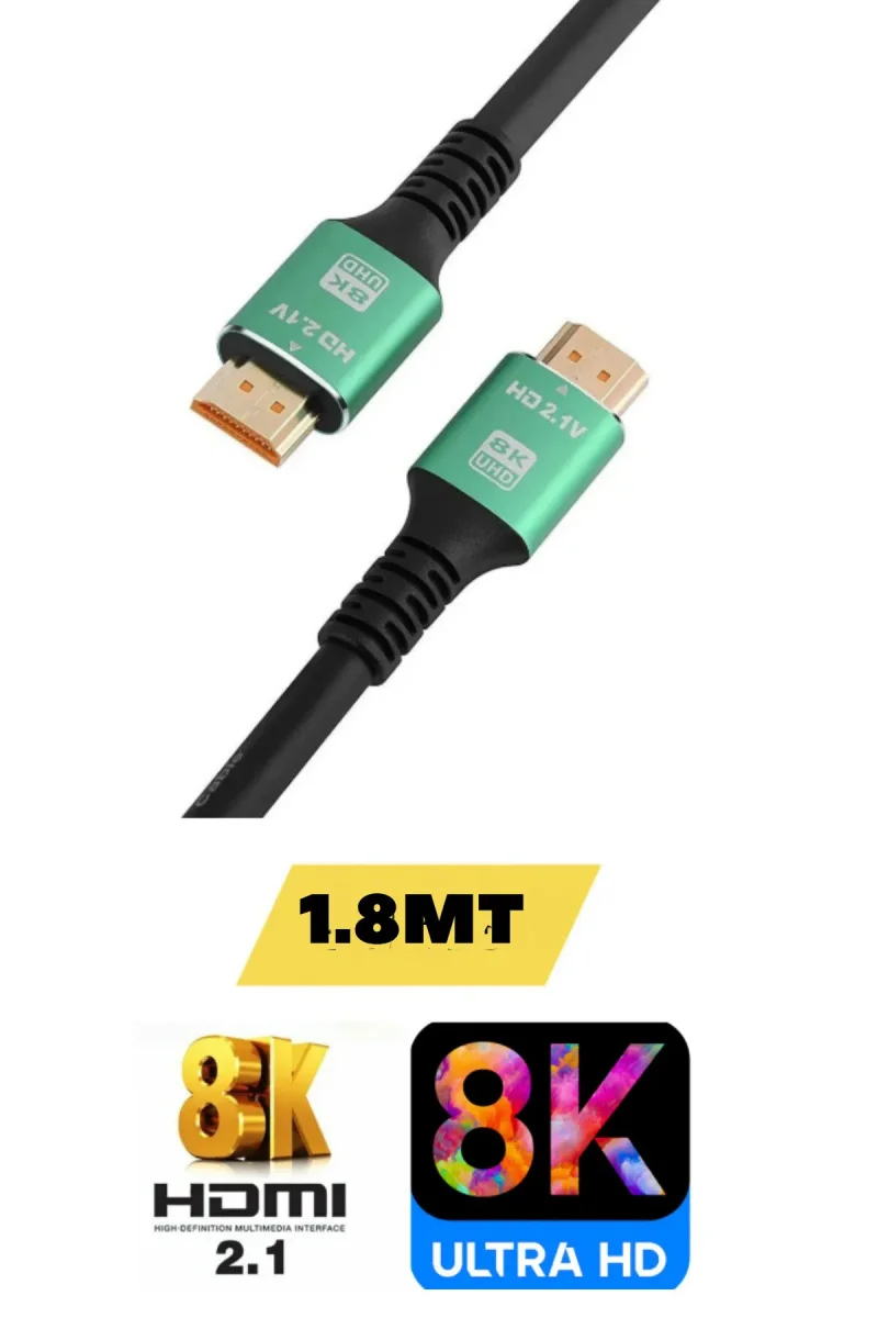 8K-1.8 Metre  Hdmi Görüntü Aktarıcı Kablo