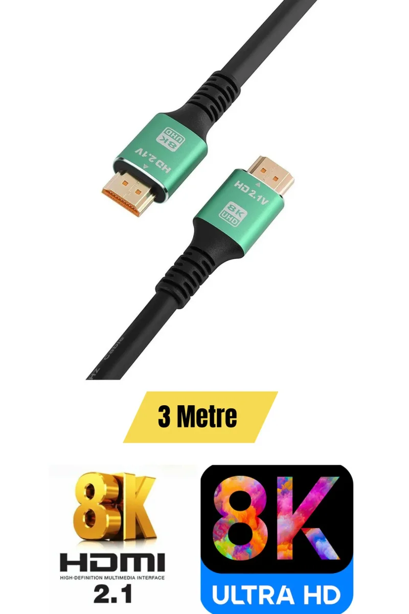 8K-3 Metre   Hdmi Görüntü Aktarıcı Kablo