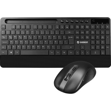 Everest Medya Tuşlu Telefon Tutacaklı Kablosuz Klavye Mouse Set