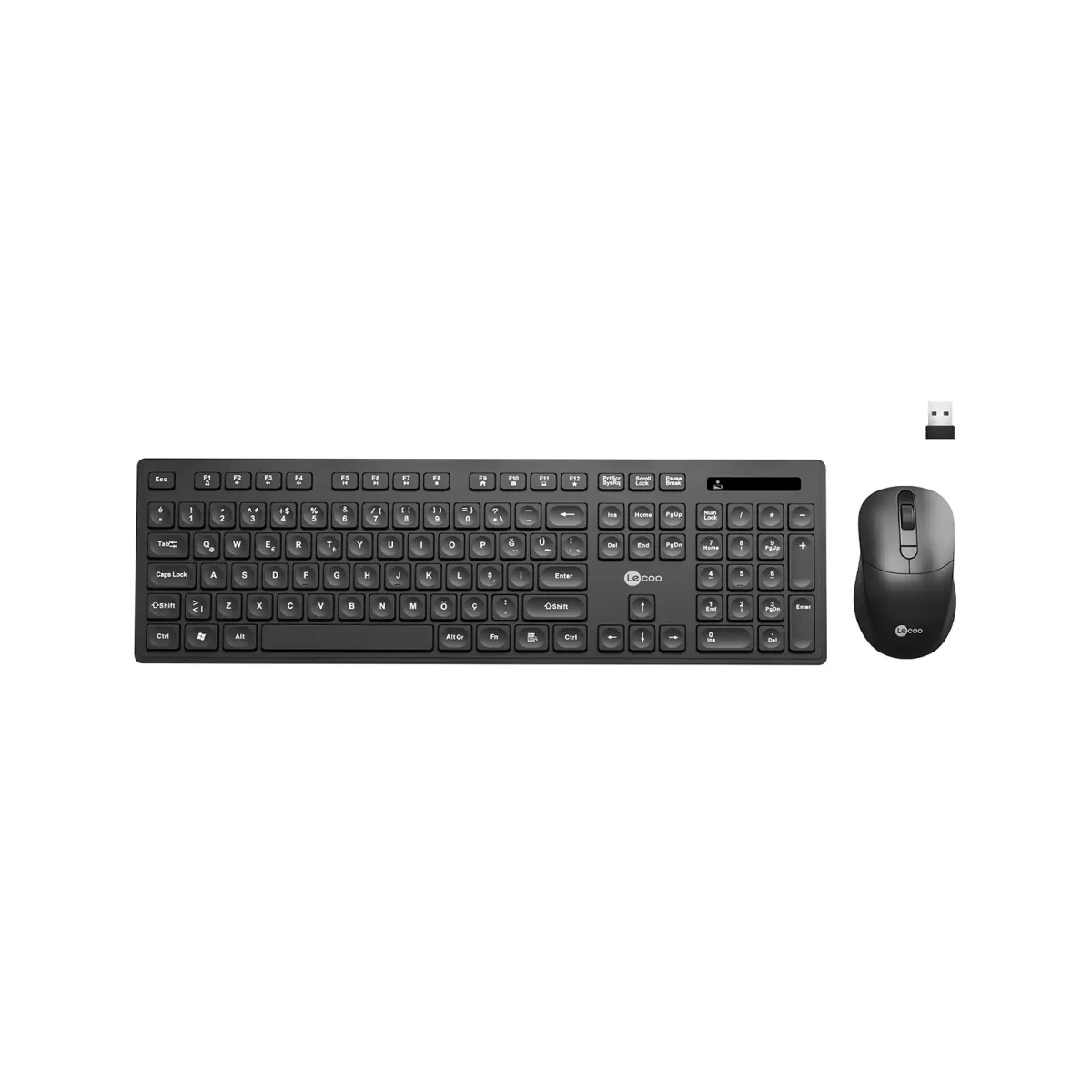 Lecco Türkçe Q Kablosuz Klavye Mouse Seti ( Orijinal Lenova Pil 2x)