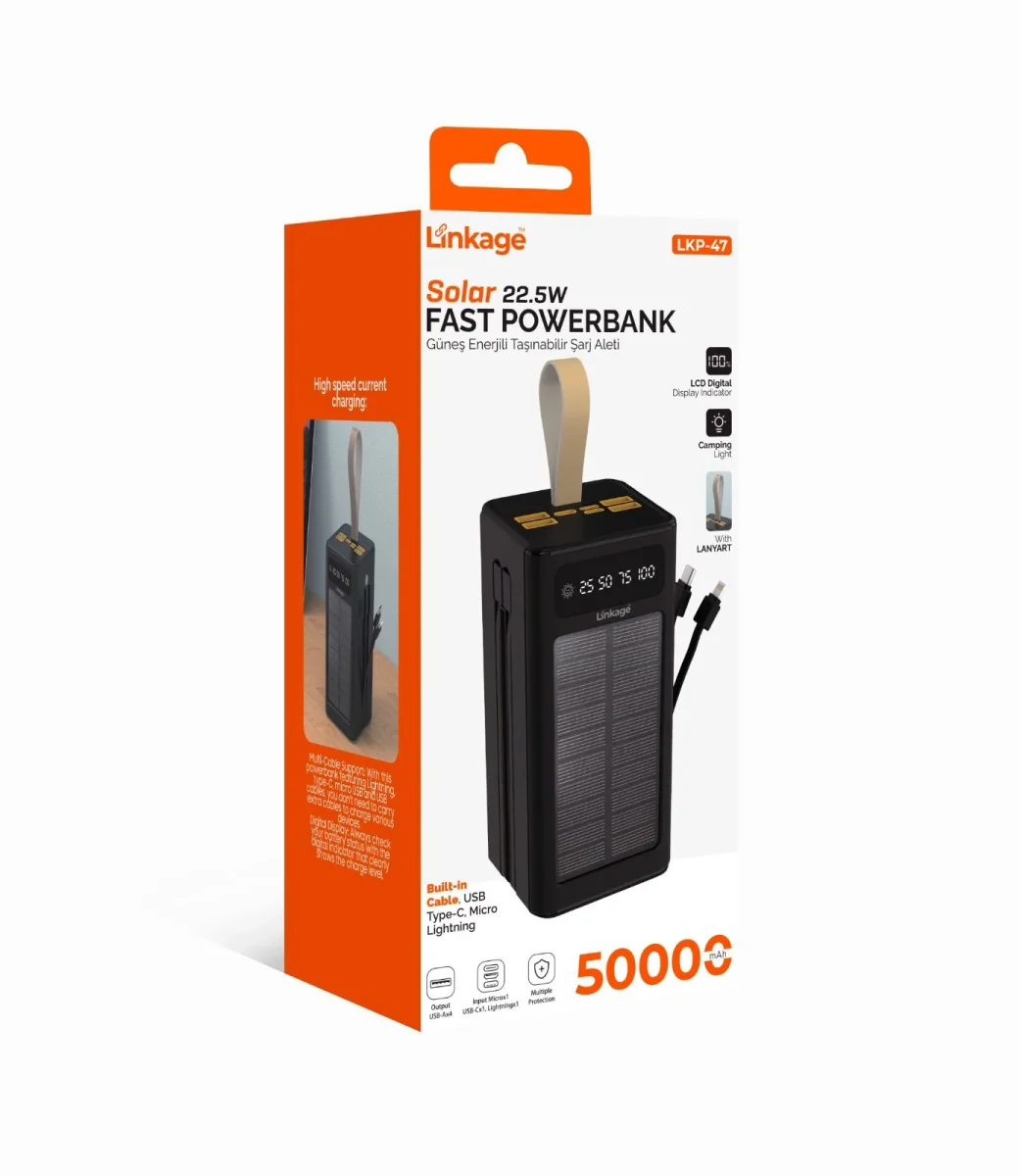 Linkage LKP-47 50000 mAh Solar Güneş Enerjili Powerbank