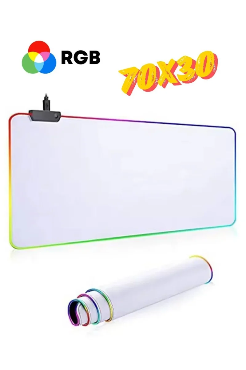 70x30 Beyaz Rgb  Işıklı Mousepad