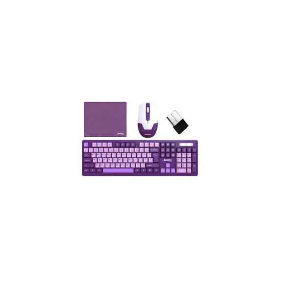 WS737 Kablosuz 3in1 Set Ergonomik Klavye Mouse Mousepad Set -2.4Ghz USB Alıcılı Sessiz Klavye Seti