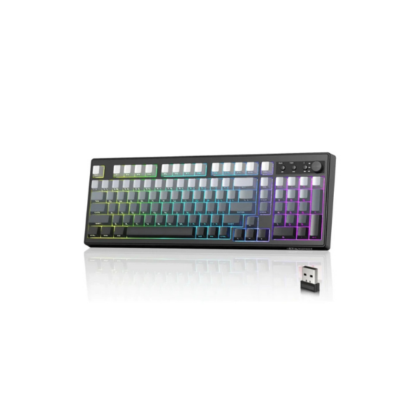 Freewolf K100 102 Tuş RGB Mebran Kablosuz BT+2.4Ghz Triple Mod Gaming Oyuncu Klavyesi - m