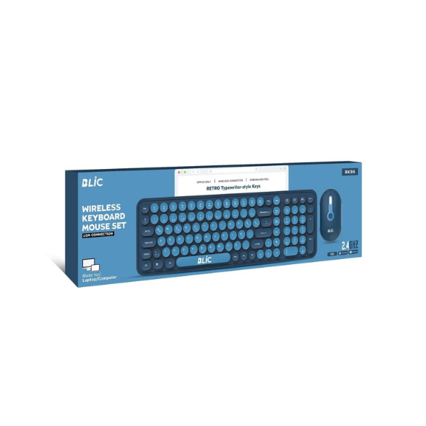 Kablosuz Klavye Mouse Set BKB6 Daktilo Tipi Kurumsal Ofis Klavye